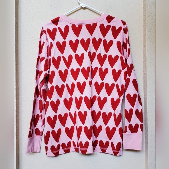 Hanna Andersson Pink Hearts Organic Cotton 2pc PJ Set.  Size XXL - Picture 3 of 6